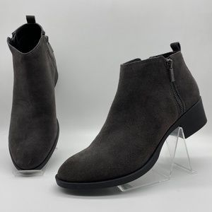 Kenneth Cole New York Gray Suede Zip Up Ankle Booties Size 8.5M